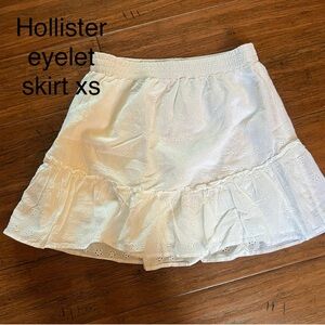 Hollister White Eyelet Skater Skirt